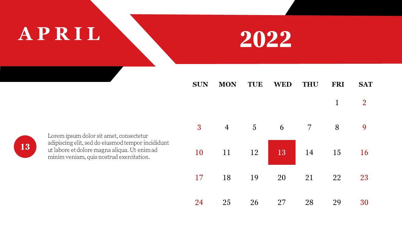 Creative PowerPoint Calendar Template 2022 For Slides 